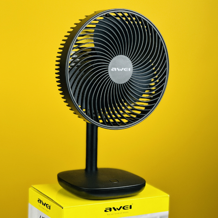 Awei F23 Portable USB Rechargeable Desk Fan (4000mAh)- Black Color (3)